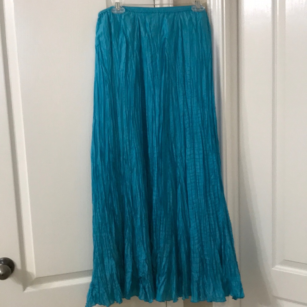 Soft Surroundings silk full length skirt